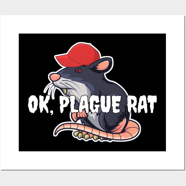 OK Plague Rat Red Hat Rat Wall Art by aaallsmiles